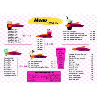 Thiết kế menu quán ăn, quán cà phê
