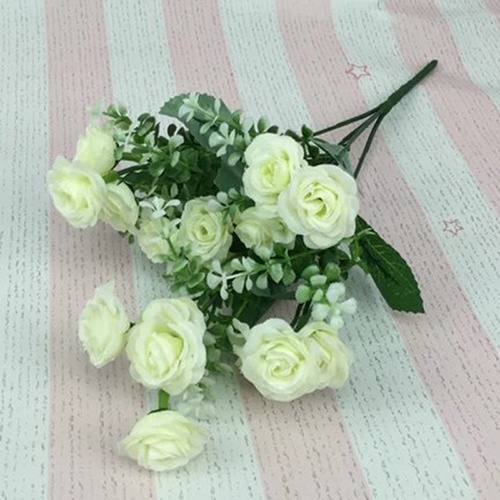 1 Bó 5 Nhánh 15 Hoa Hồng Giả Bằng Lụa Dùng Trang Trí Tiệc Cưới