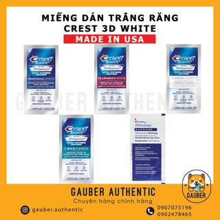 MIẾNG DÁN TRẮNG RĂNG CREST 3D WHITE ĐỦ CÁC LOẠI (PROFESSIONAL/1 HOUR/SUPREME/GLAMOROUS/CHARCOAL MINT)