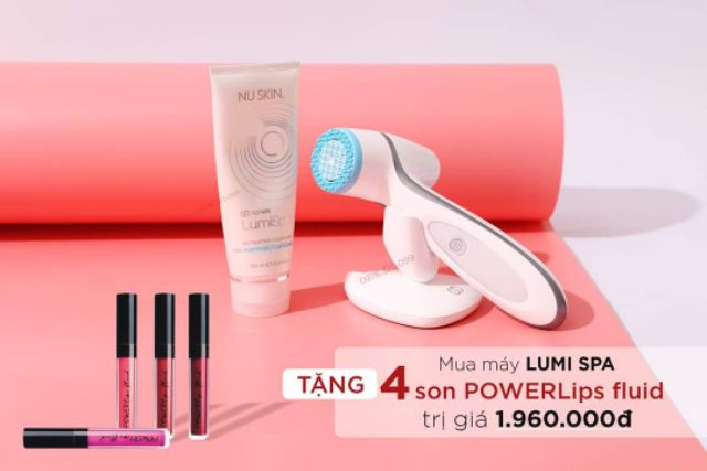 (Hàng Công ty-Nuskin_Bảo Hành 2 năm) Máy Rửa Mặt LumiSpa Nuskin + Sữa rửa mặt NUSKIN