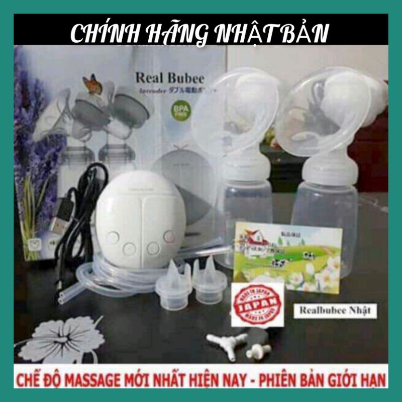 (CHÍNH HÃNG NHẬT BẢN) Máy hút sữa ,vắt sữa điện đôi, real bubee nhật bản, hút sữa êm ái, có chế độ massage, mẫu mới nhất