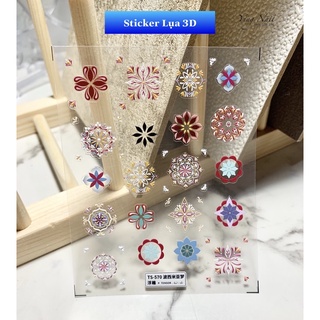 Sticker lụa thổ cẩm 3d