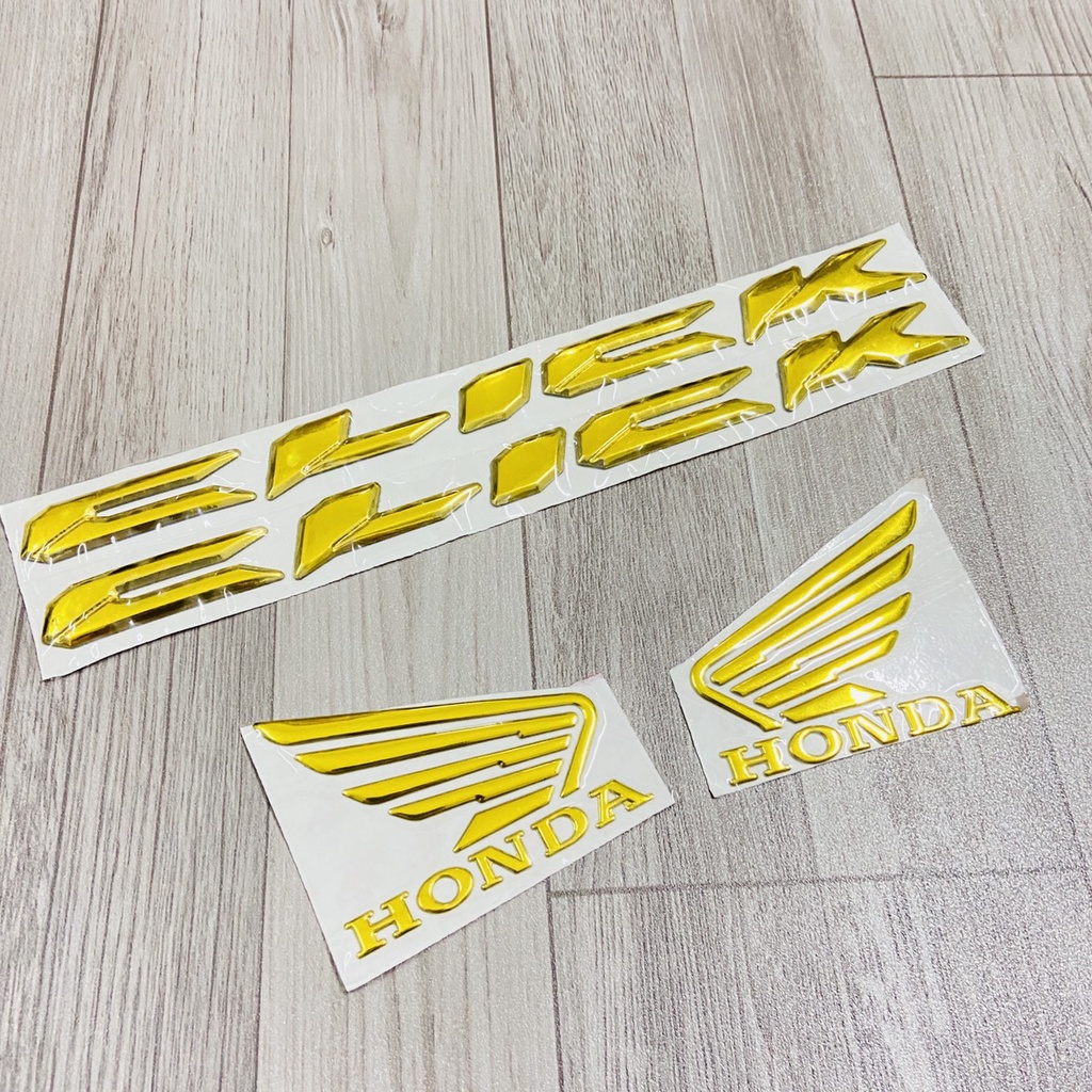 Combo chữ Click và cánh chim honda nhựa dẻo đủ màu như zin