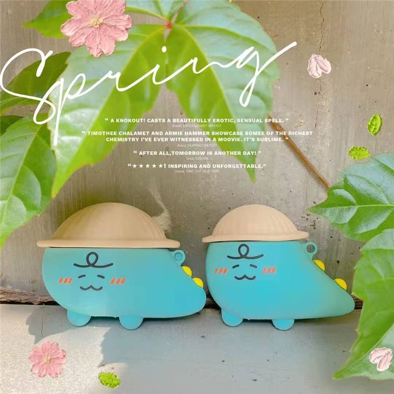 Vỏ bảo vệ khủng long, bao đựng tai nghe airpods 1 2 pro chống va đập, chống bẩn