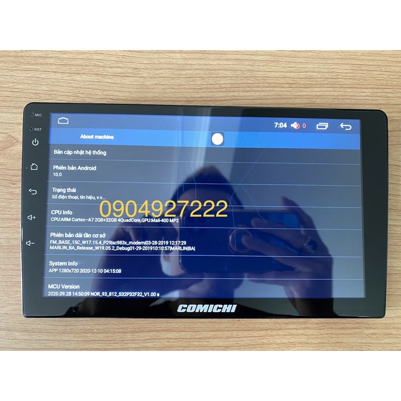 Màn hình Android Comichi Z500. Ram 2GB bộ nhớ 32GB, cắm sim 4G