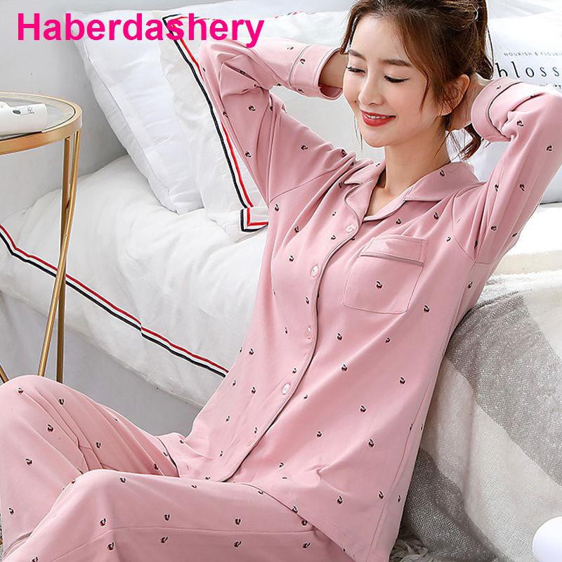 100% đồ ngủ cao cấp nữ dáng dài xuân thu size lớn phù hợp với người trung niên và già Hàn Quốc mùa đông hè dịc