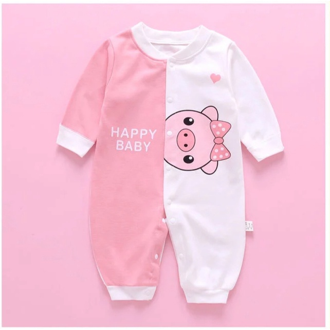 Body liền thân dài tay cotton cho bé trai và bé gái sơ sinh từ 3-14kg, hàng đẹp xuất Hàn