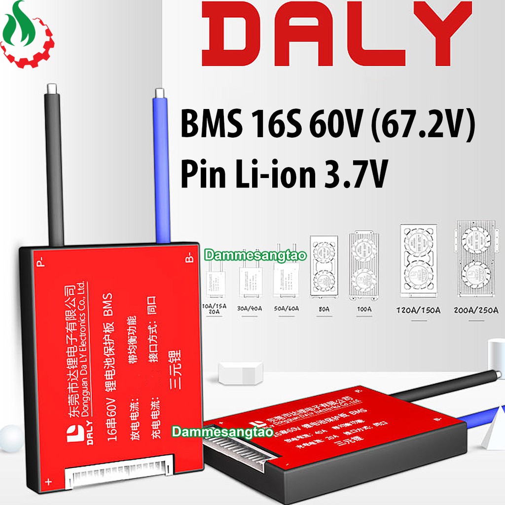 DMST Mạch 16S 60V (67.2V) bảo vệ pin Li-ion 3.7V xe điện