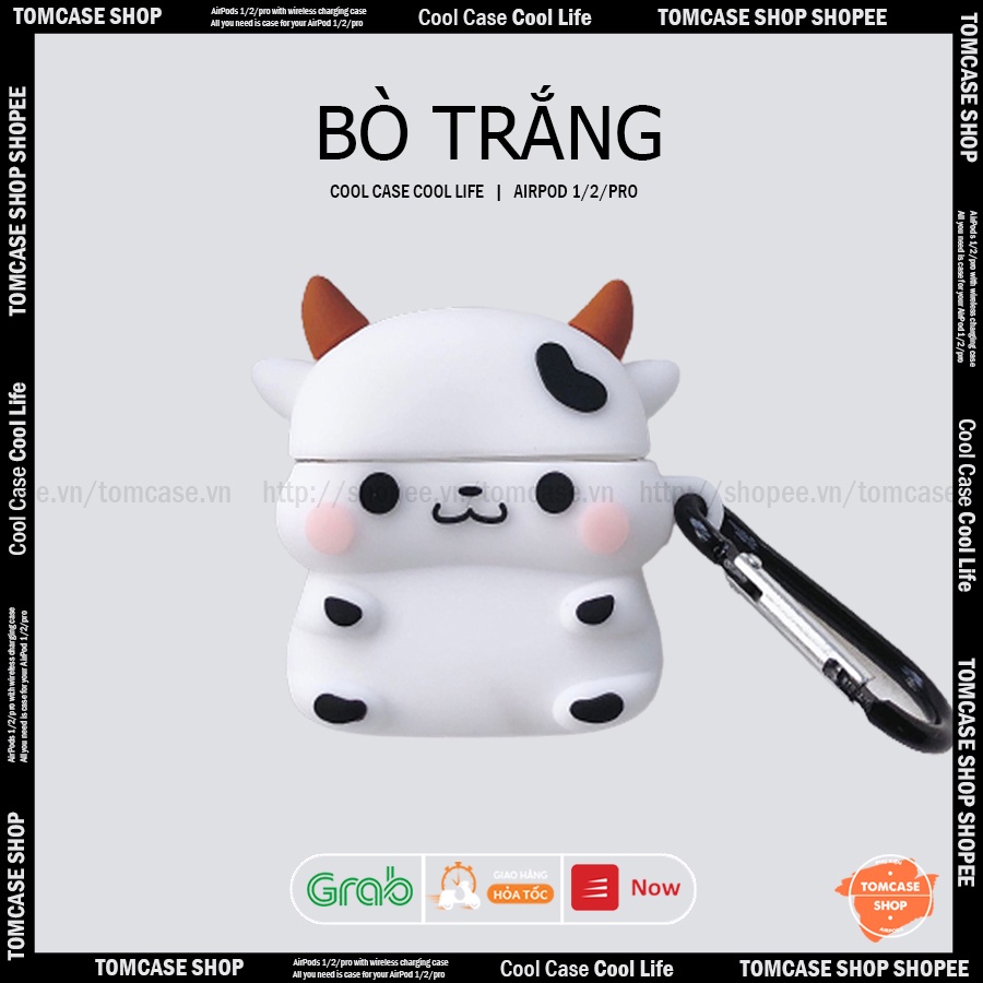 Case Vỏ Ốp bao đựng tai nghe bluetooth Airpod 2/pro/3/1, Airpod mẫu đẹp cute, Airpods 2/pro silicon mềm mịn - TOM CASE