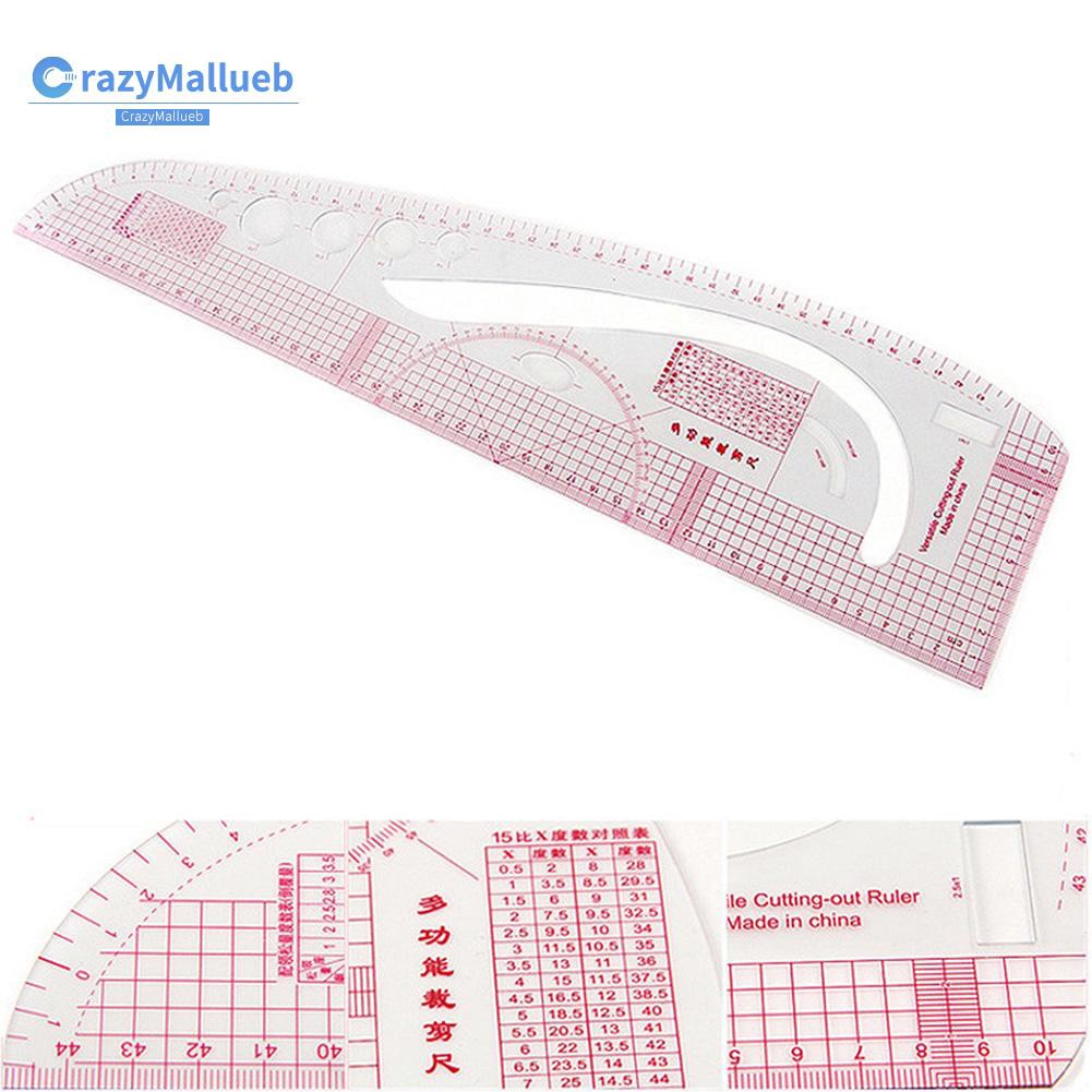 Crazymallueb❤1pc 45x13cm Soft Plastic Curve Ruler Drawing Tailor Ruler DIY Sewing Tool❤New