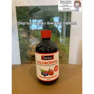 [Tủ Dược sĩ] Nước Diệp lục Swisse Clorophyl vị dâu chai 500ml