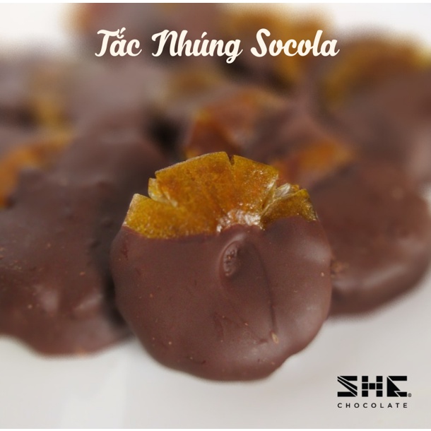 [ Siêu ngon] Tắc (Quất) nhúng Socola - Hũ 120gr - SHE Chocolate -Thơm ngon bổ dưỡng. Phù hợp ăn vặt, quà tặng đặc biệt