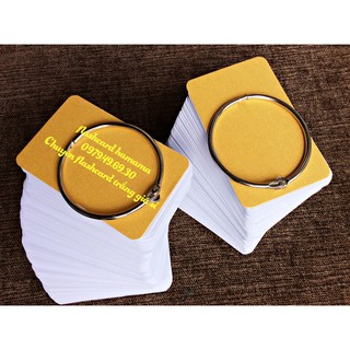 RẺ VÔ ĐỊCH-100 thẻ flashcard trắng  DÀY học ngoại ngữ bo góc kèm khoen bìa