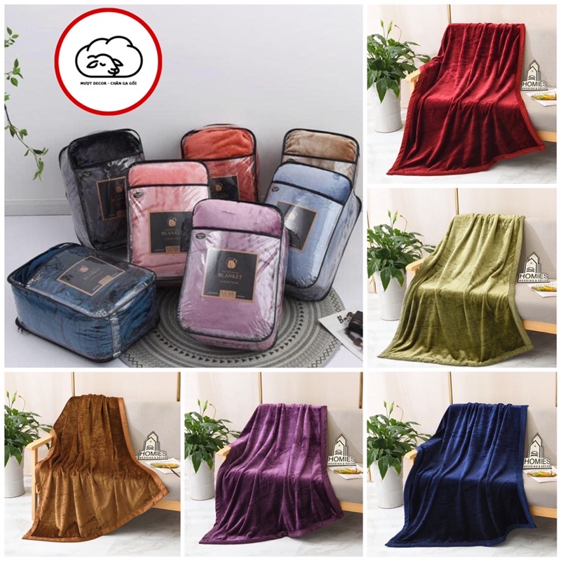 Chăn lông tuyết, lông thỏ BLANKET dùng 4 mùa siêu mềm mịn kích thước 2m x 2m3 cao cấp - Chăn Hè Thu Đông Cao Cấp