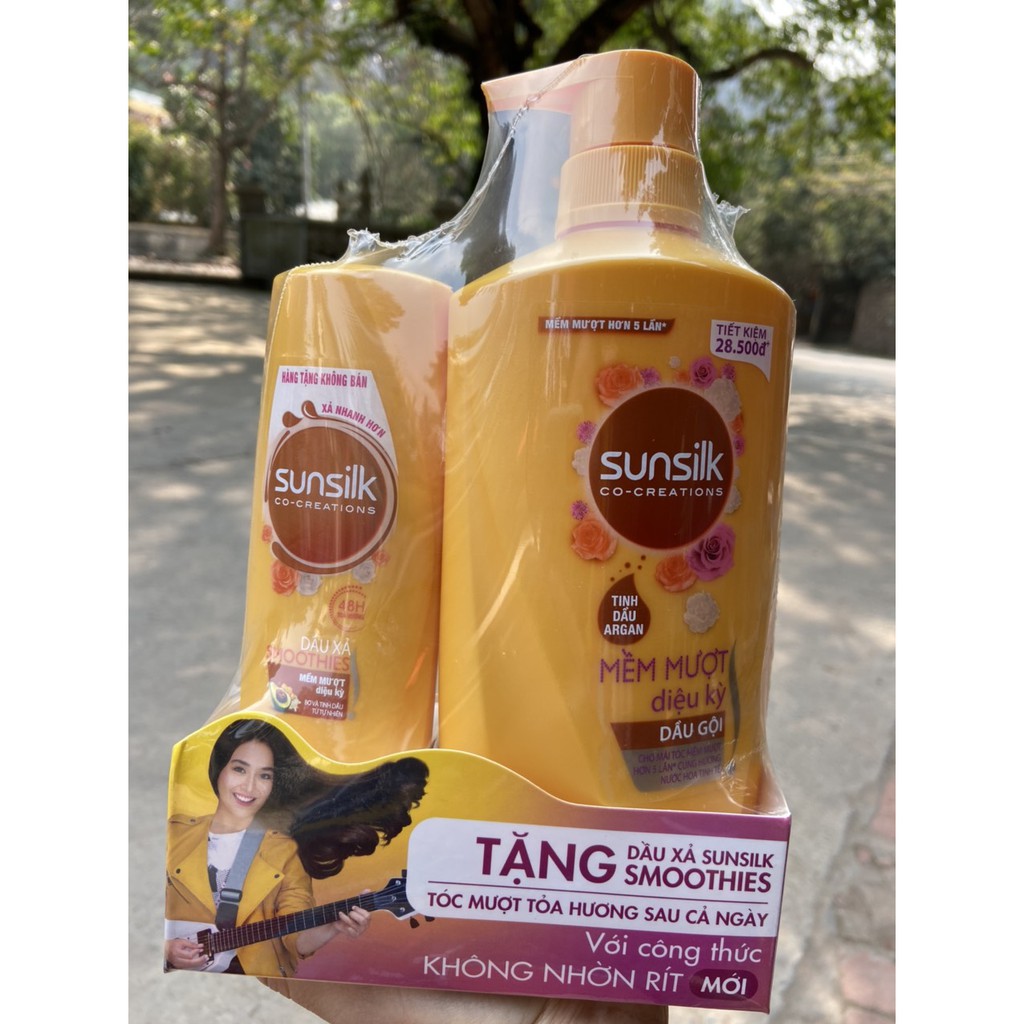 DẦU GỘI SUNSILK 650G TẶNG kem xả 140g