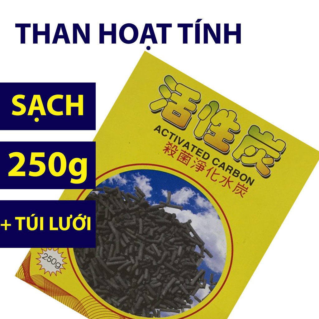 Than hoạt tính sạch 250g lọc bể hồ cá khử nước-cacanhdinhien