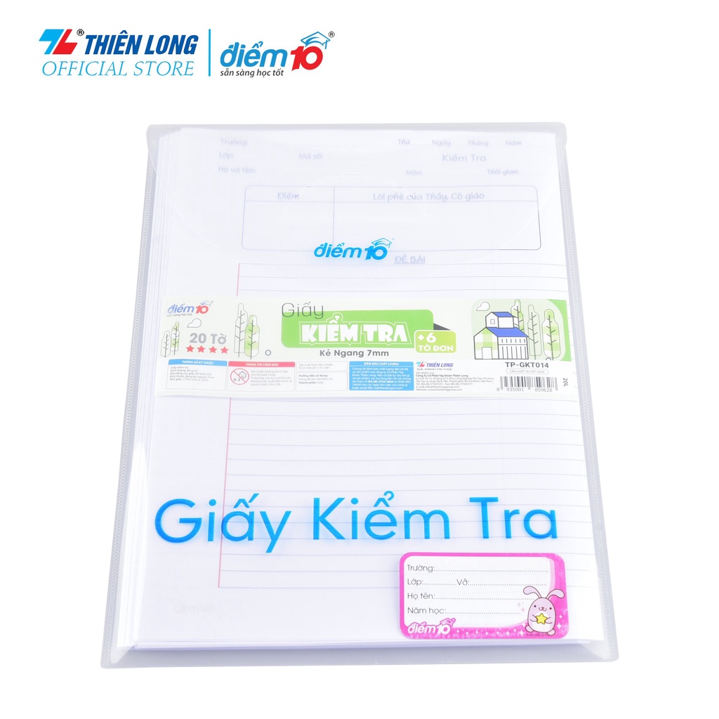 Giấy kiểm tra TP-GKT14 kẻ ngang