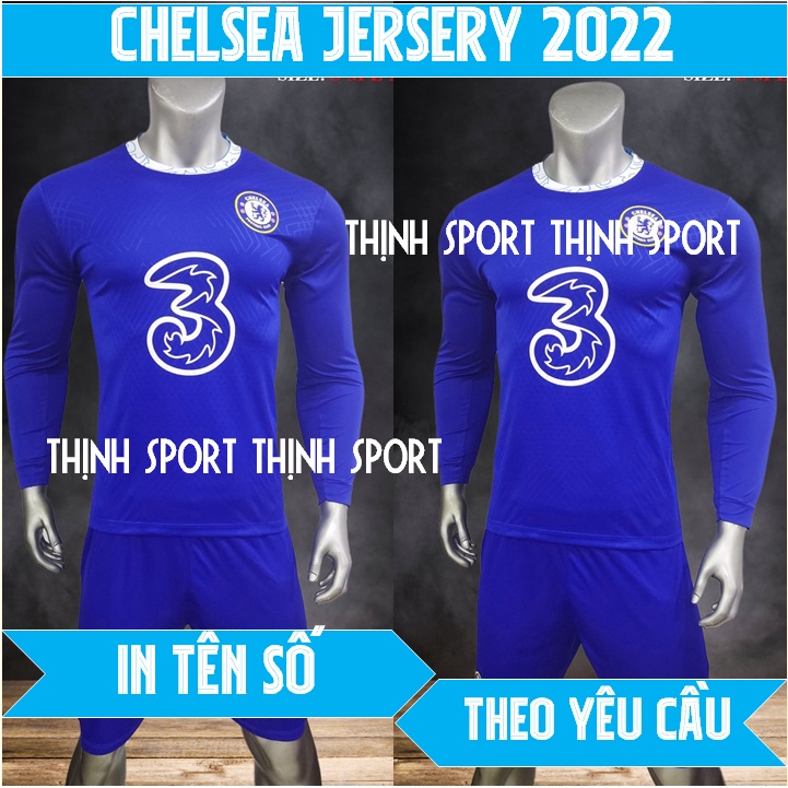 Áo đá banh CLB Chelsea màu xanh dài tay