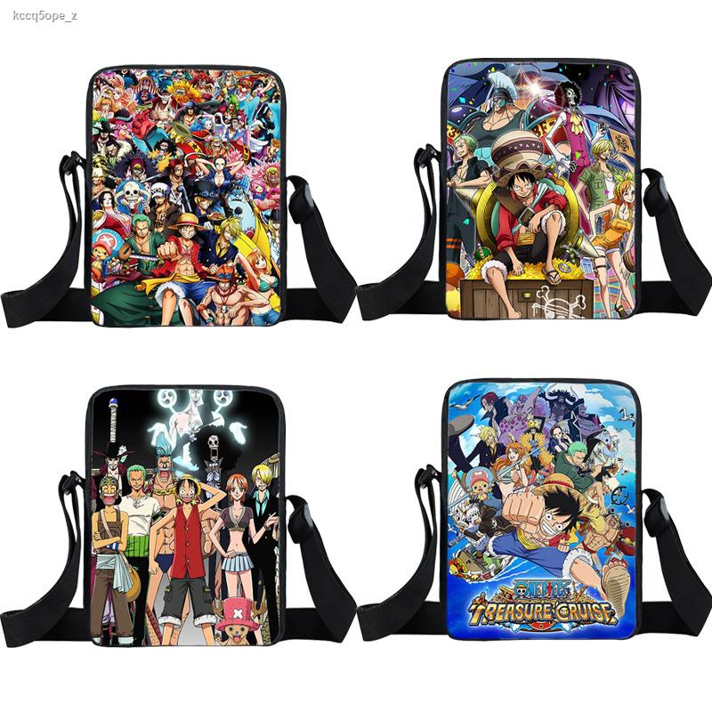đơn giản✆♕✾Phim hoạt hình One Piece Túi đeo vai Túi Messenger nhỏ Anime Túi đeo chéo bé trai Cô gái Túi xách Thanh thiếu