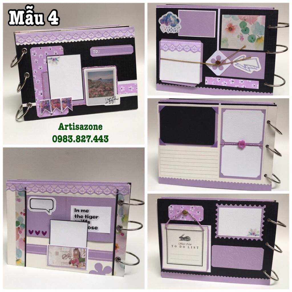 Album ảnh dán size nhỡ - Scrapbook handmade (Đọc kỹ mô tả từng sản phẩm)