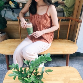 Áo 2 dây xếp li
