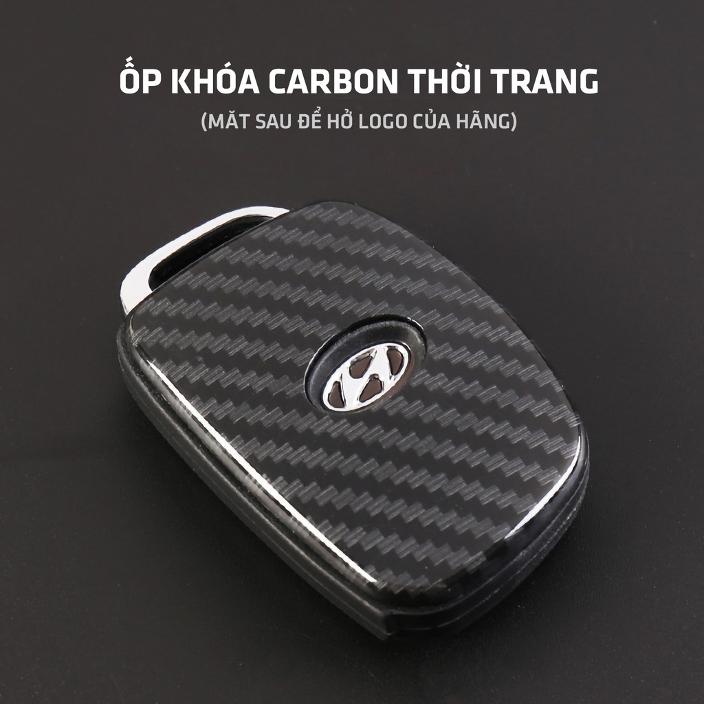Ốp Chìa Khoá Ô Tô Hyundai Tucson/Elantra/Grand i10 - Ốp Vân Cacbon Cao Cấp Hàng Loại I - Ccar Vietnam