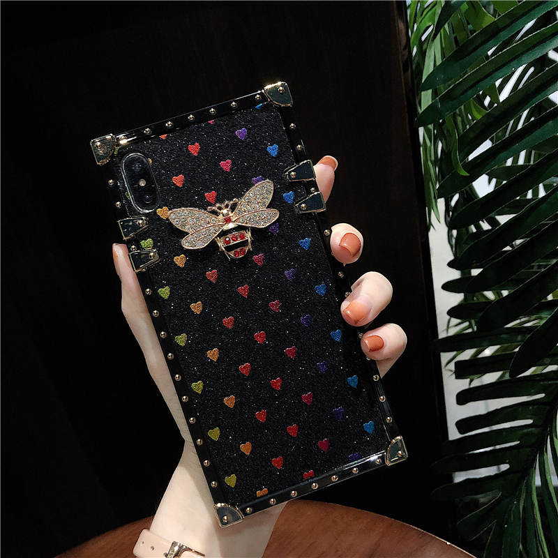 Ốp điện thoại vuông silicon mềm chống rơi vỡ in hình con ong thời trang cá tính cho iPhone 6 6s 11 XS Max 11 Pro Max