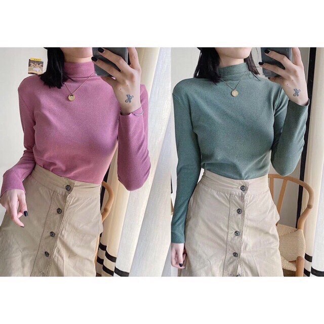 Áo Giữ Nhiệt Cổ 3 Phân Xuất Nhật (Túi Zip)