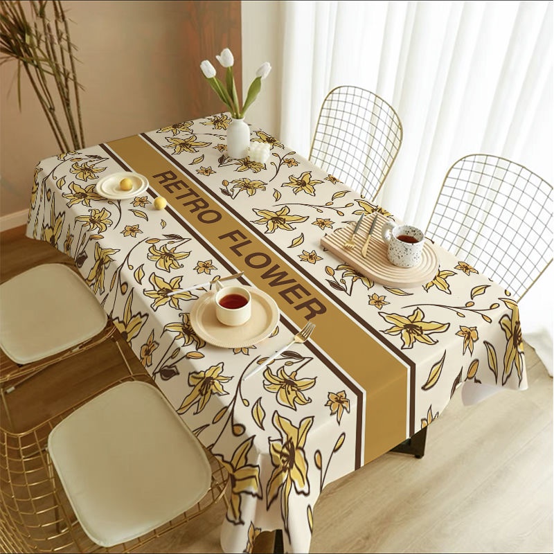 Khăn Trải Bàn Cao Cấp Hình Chữ Nhật Phong Cách Bắc Âu