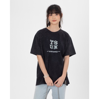 Áo Thun TSUN Broken Wash Xám - [UNISEX] - In Kéo Lụa