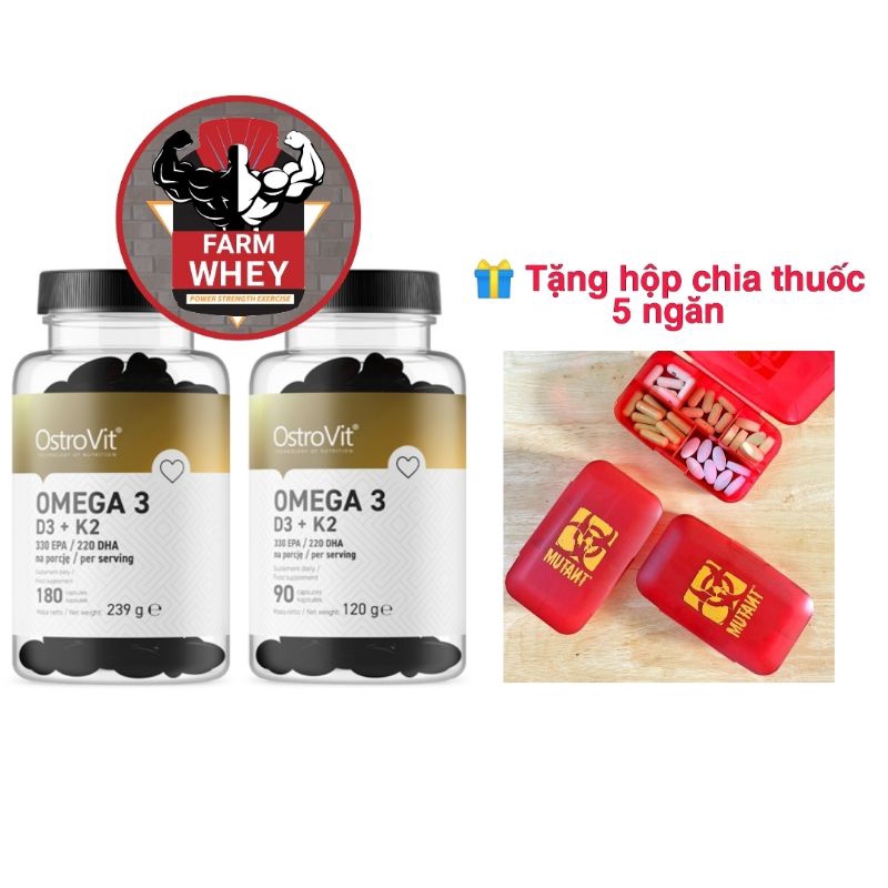 HÀNG MỚI - OSTROVIT OMEGA3 + VITAMIN D3 + K2 , THỰC PHẨM HỖ TRỢ XƯƠNG KHỚP VÀ TIM MẠCH | Thế Giới Skin Care