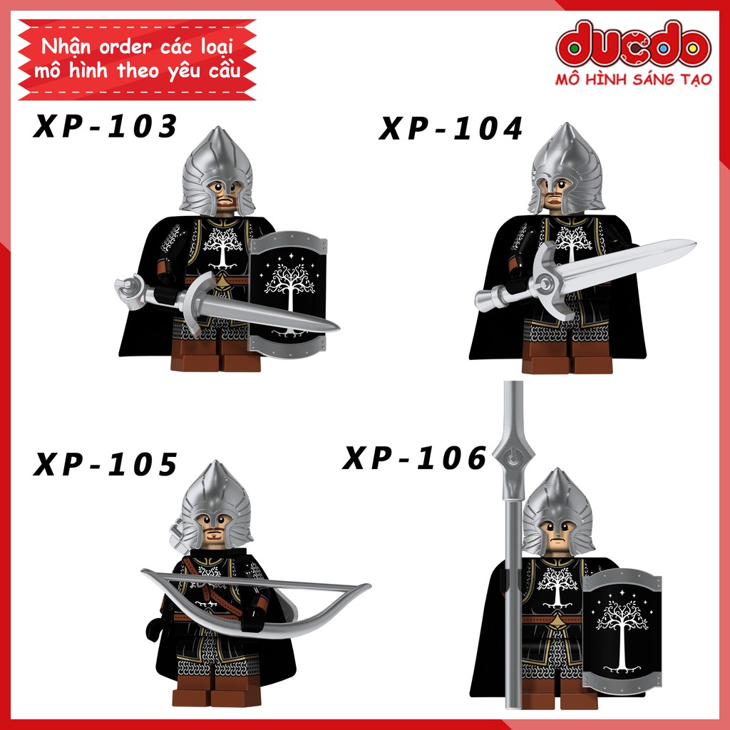 Minifigures lính Gondor The Lord Of The Rings chúa nhẫn giáp xịn - Đồ Chơi Lắp Ghép Xếp Hình Mini Mô hình Koruit 1014 KT