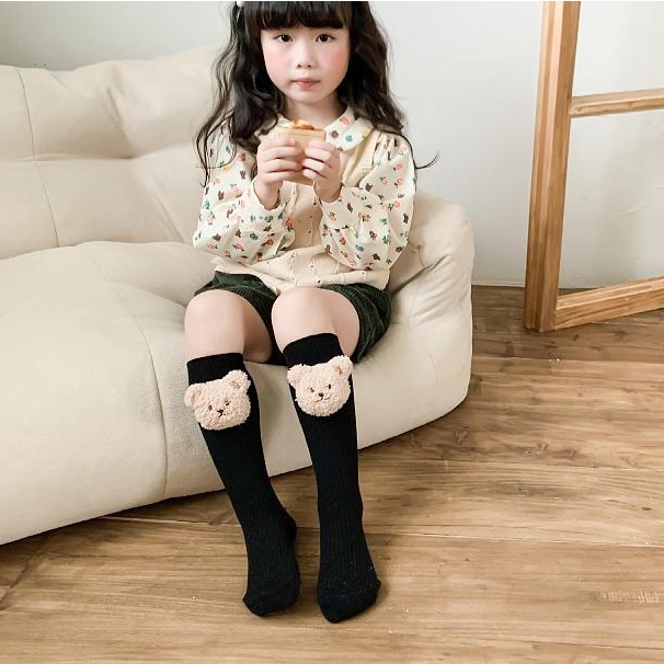 Vớ Cotton Cổ Cao Thời Trang Hàn Quốc Dành Cho Bé Gái