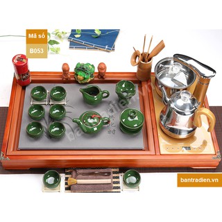 Bộ bàn trà điện gỗ mặt đá B053