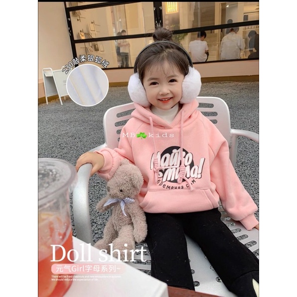 Áo hoodie dài tay thu đông chất nỉ bông cho bé trai bé gái kèm muc dây kéo_Quần áo trẻ em thu đông