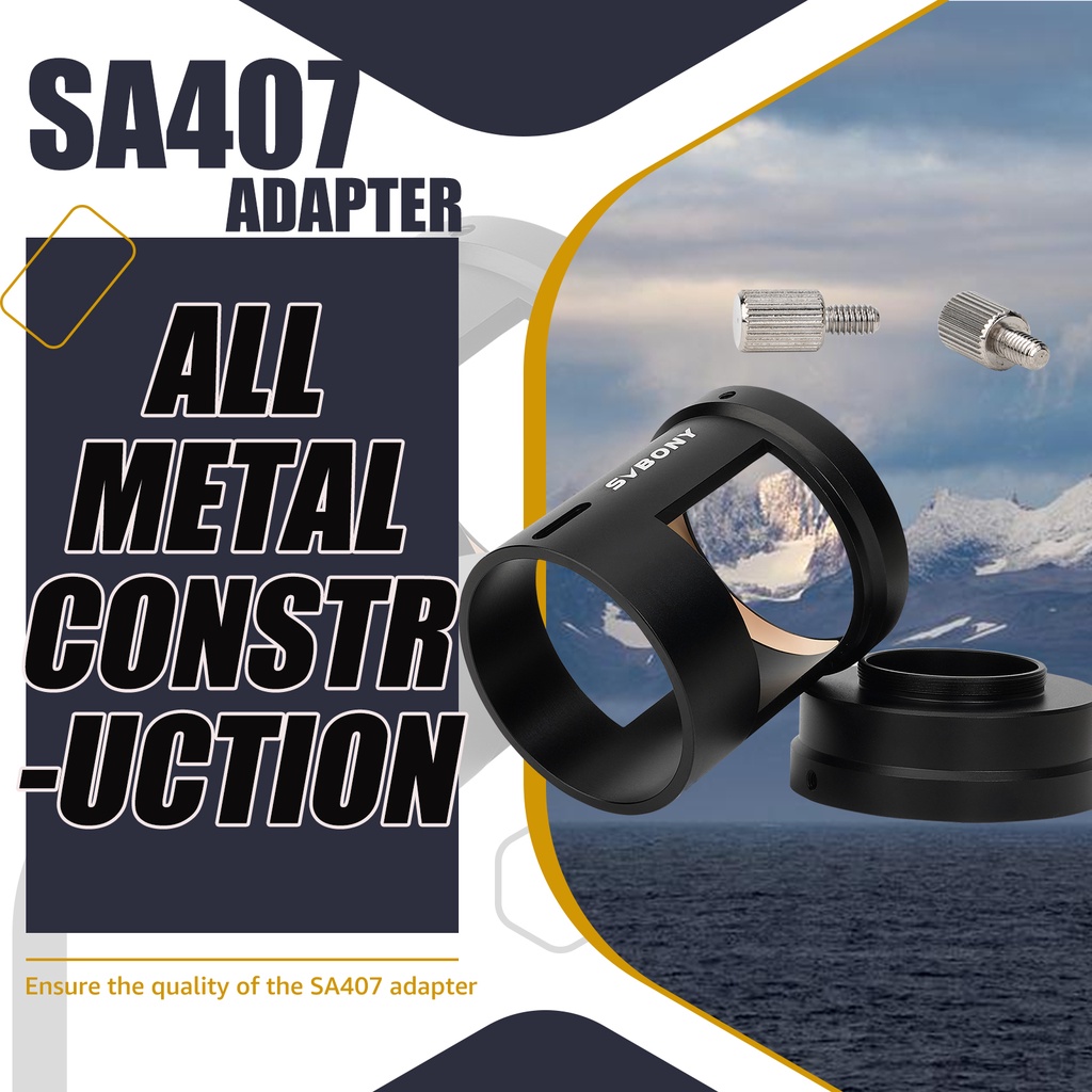 Bộ điều hợp ống camera SVBONY SA407 Tương thích với Phạm vi đốm SA401 để chụp ảnh phong cảnh động vật hoang dã chim