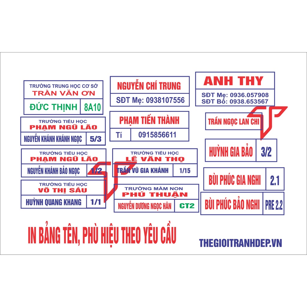 Phù Hiệu, bảng tên Học Sinh ủi áo, tên cho bé, cho công nhân, nhân viên Set 24 cái - Hàng Đặt Theo Yêu Cầu