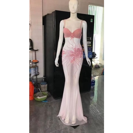 Đầm dạ hội cúp ngực đính hạt