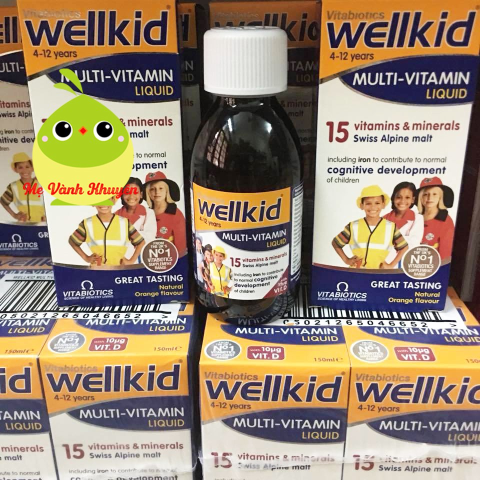 Vitamin tổng hợp Wellbaby/Wellkid Multi-vitamin Liquid, UK (150ml)