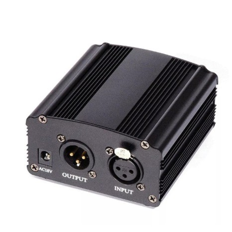Nguồn phantom 48V cho micro + cáp canon 2 đầu (XLR-XLR) , Nguồn Micro Condenser - Tặng Kèm Dây Giắc Cấp Nguồn Mic