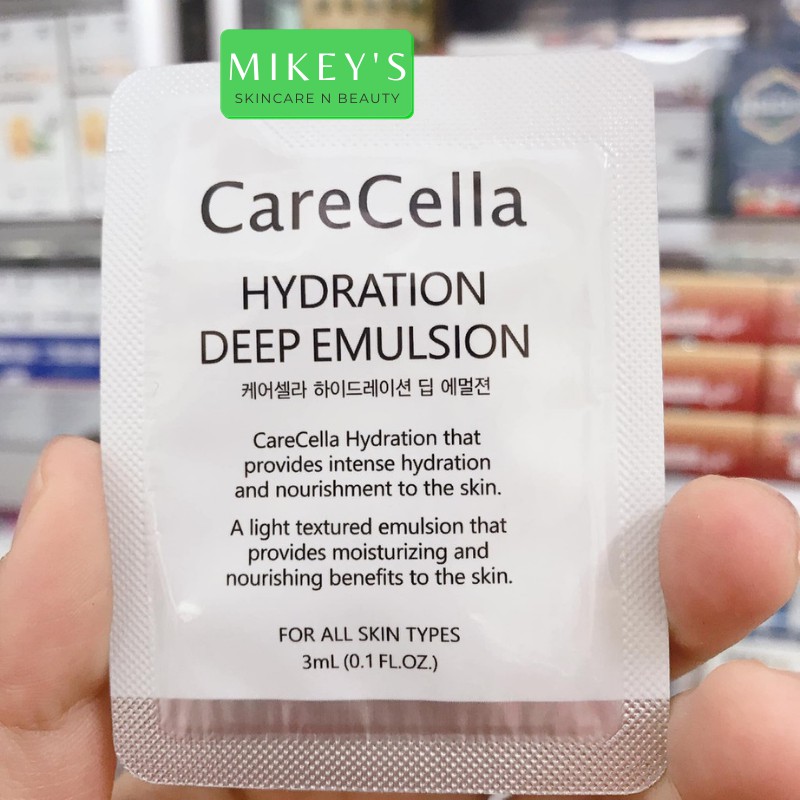 DƯỠNG DA mặt Carecella Mikeybeauty92 Sample sữa  Dưỡng Trắng Bảo Vệ hoàn hảo Hàn Quốc (set 10 gói)