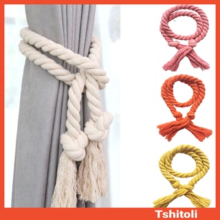 Set 2 dây thùng vải cotton linen màu trơn để cột rèm cửa