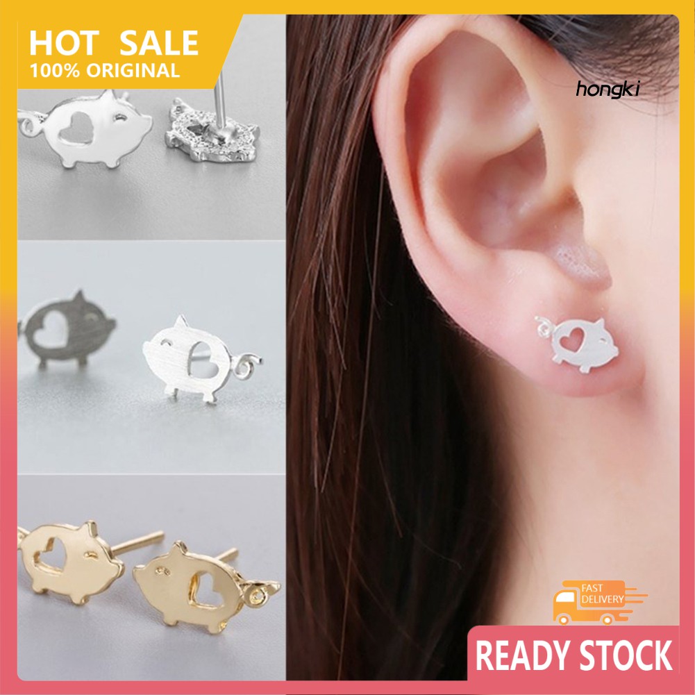 Hoa Tai Hợp Kim Hình Chú Heo Dễ Thương Thời Trang Cho Nữ