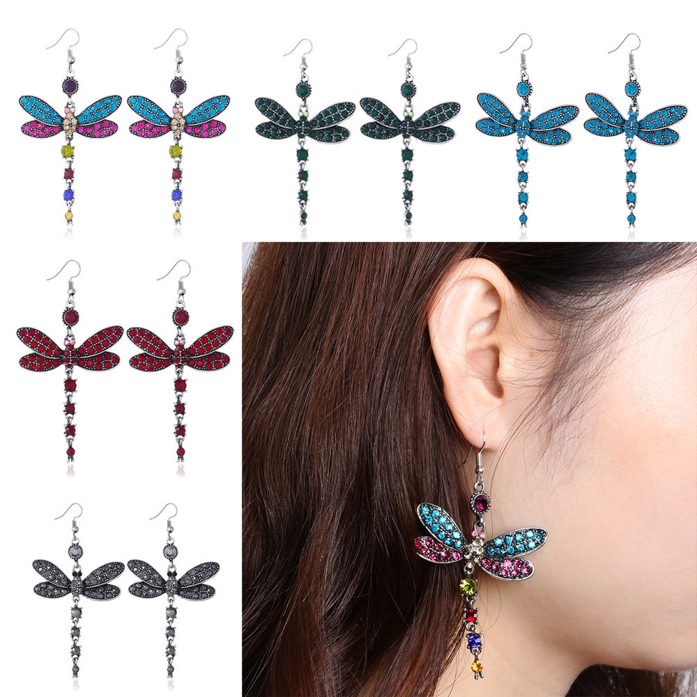 Hoa tai hình chuồn chuồn phong cách retro