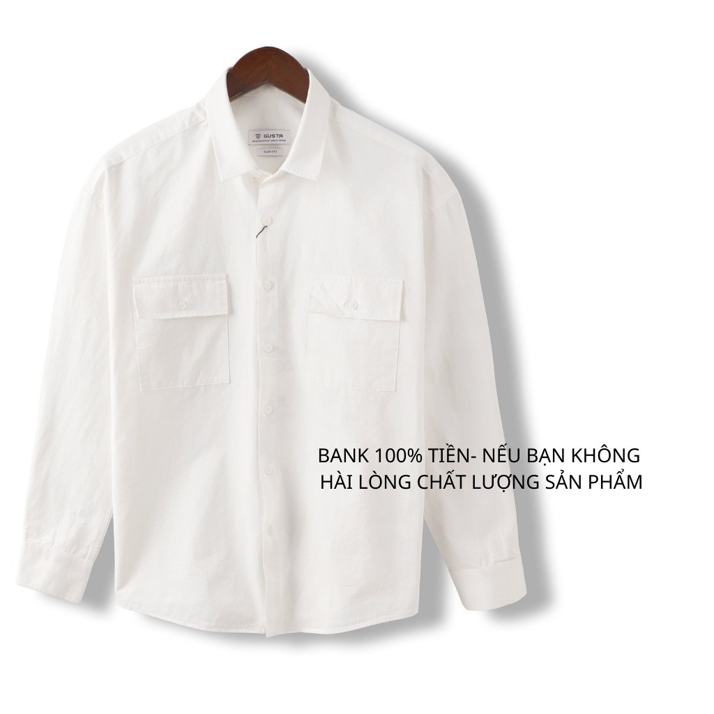 Áo Sơ Mi Nam Kaki Dài Tay Chất Vải Kaki Cao Cấp - Áo Khoác Sơ Mi Kaki Nam Thoáng Mát Đường May Kỹ - SMGK - GUSTA | BigBuy360 - bigbuy360.vn