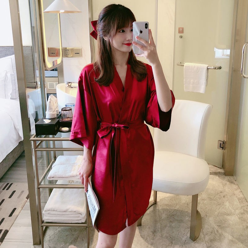 Áo Choàng Ngủ Lụa Phong Cách Nhật Bản Cho Nữ | BigBuy360 - bigbuy360.vn