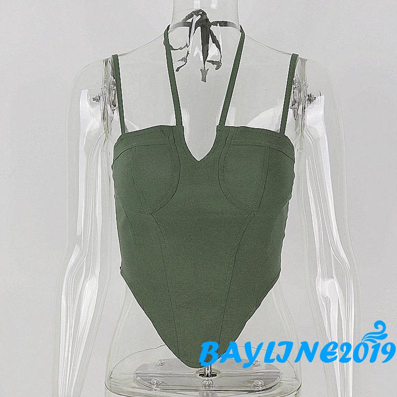 Áo Lửng Hai Dây Màu Trơn Thời Trang Mùa Hè Cho Nữ