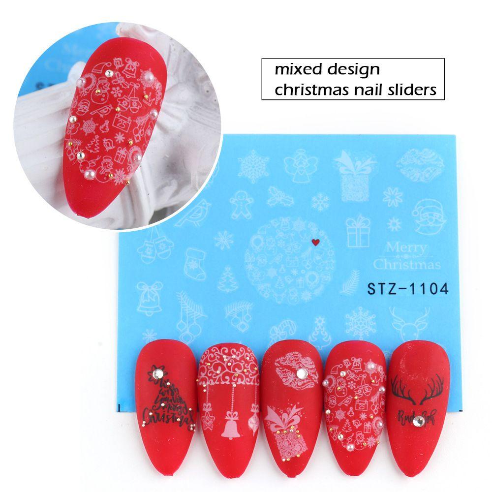OKDEALS 1 / 4 Sticker Dán Móng Họa Tiết Theo Phong Cách Giáng Sinh