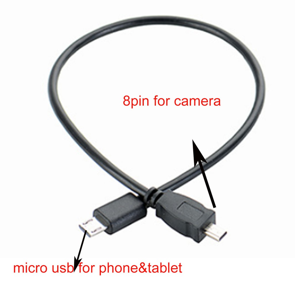 Cáp chuyển đổi dữ liệu OTG từ micro usb sang 8Pin cho máy ảnh nikon điện thoại thông minh