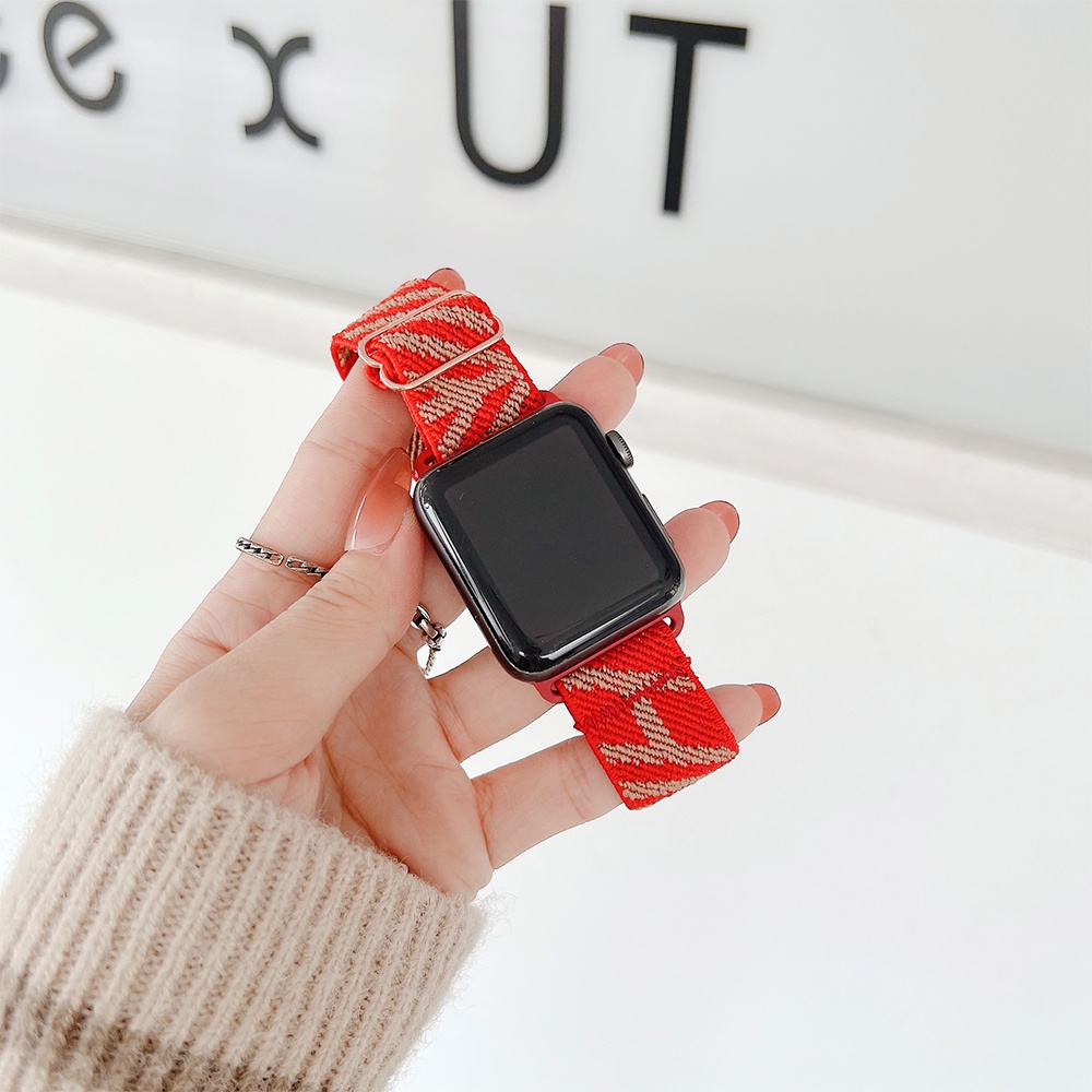 Dây Đeo Đồng Hồ Apple Watch iWatch Ultla Series 3 4 5 6 se 7 8 Bằng Nylon Đàn Hồi Có Thể Điều Chỉnh